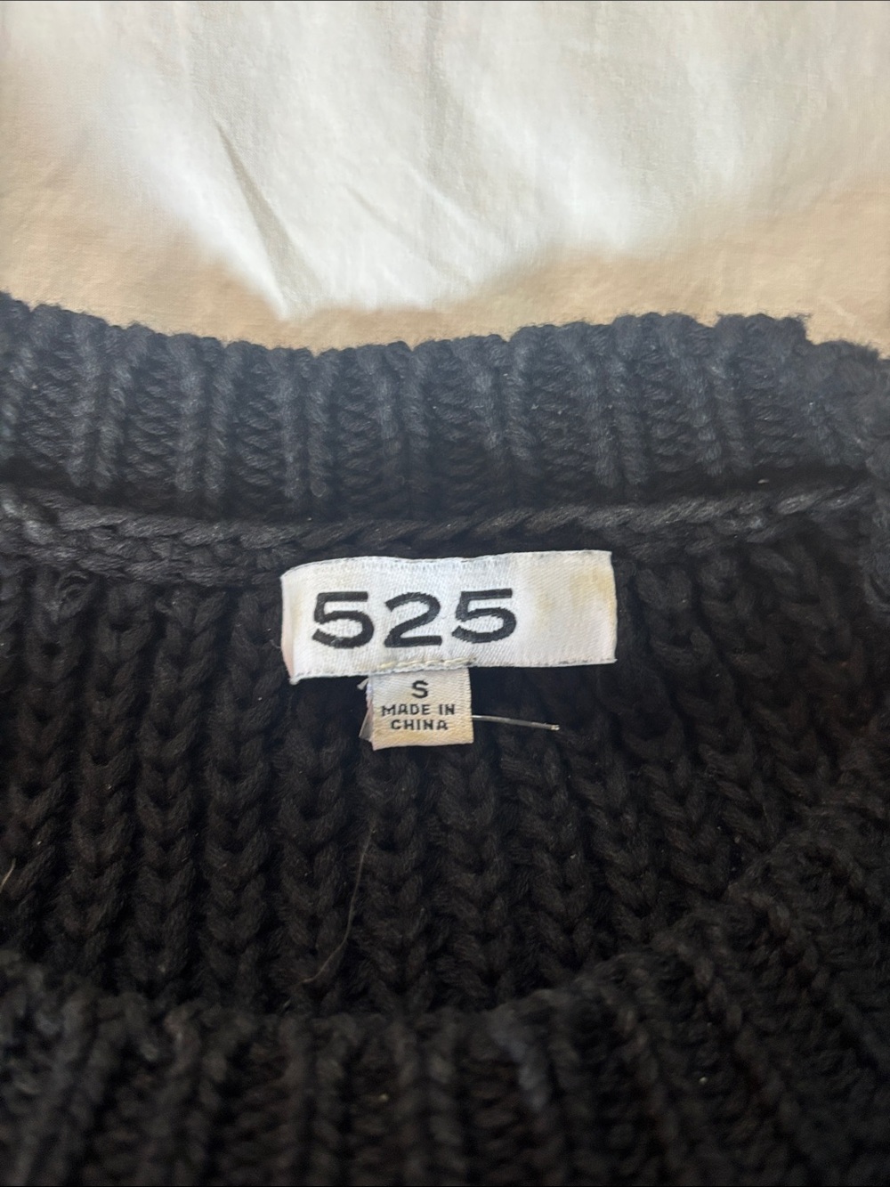525 America Women's Black Chunky Crewneck Sweater